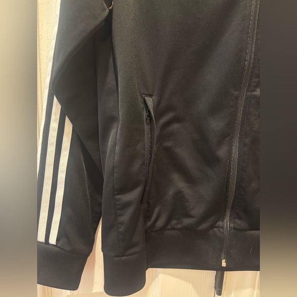 Youth Adidas Black Jacket with White Stripes - Picture 4 of 11